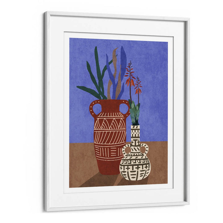Boho art painting "FLOWER VASE III" features elegant vases and plants, perfect for elevating your home decor.