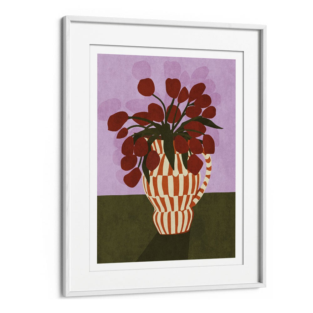 Stunning FLOWER VASE I, BOHO ART PAINTINGS by Emel Tunaboylu, perfect for elevating your modern space.