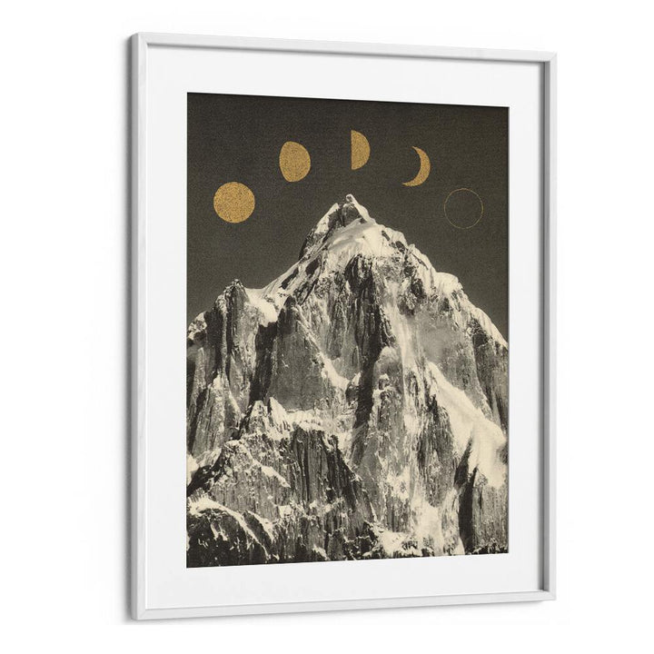 Stunning MOON PHASES, LANDSCAPE PAINTINGS featuring a majestic mountain backdrop by Florent Bodart. Perfect for your decor.
