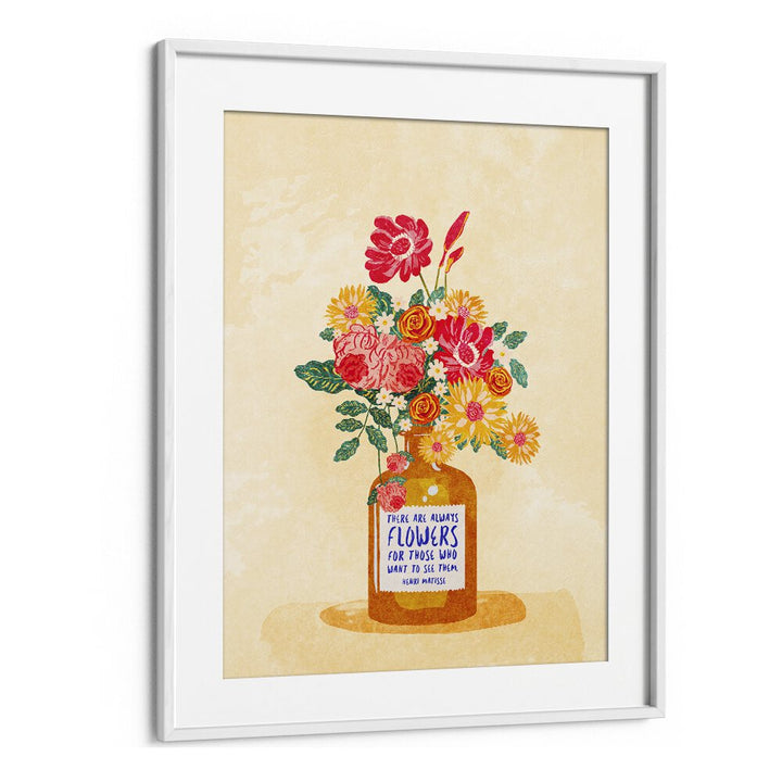 Bright floral arrangement in a vintage vase, showcasing ALWAYS FLOWERS, FLORAL FLOWER PAINTINGS by Raissa Oltmanns.