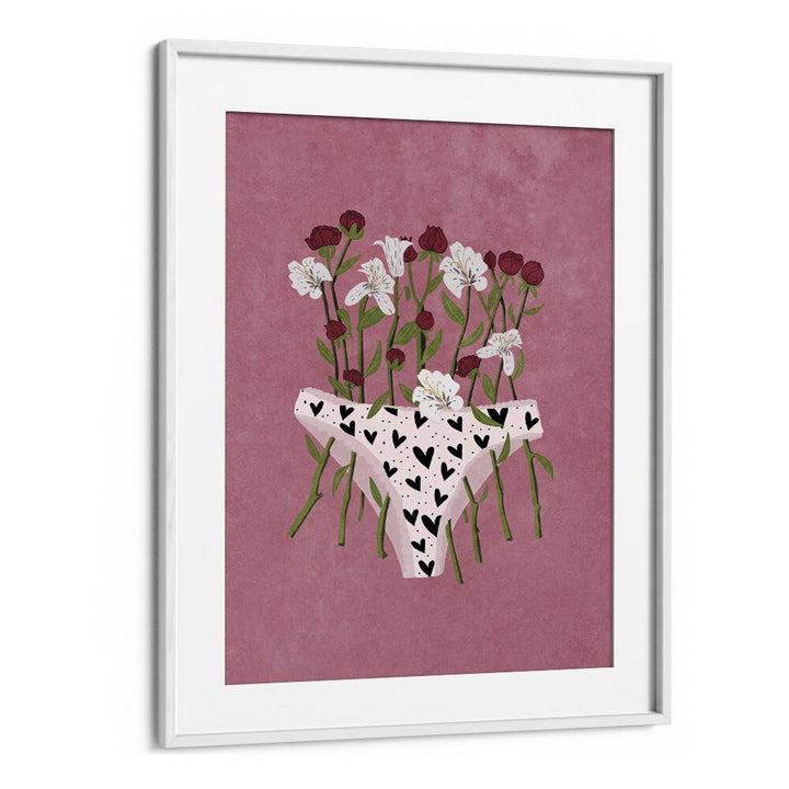 Vibrant BLOOMING SLIP, FLORAL FLOWER PAINTINGS by Raissa Oltmanns featuring flowers against a pink background.