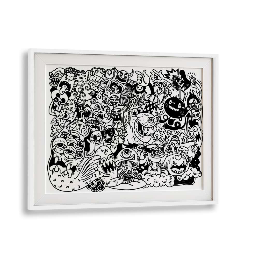 MONSTER MAYHEM , DOODLE ART PAINTINGS