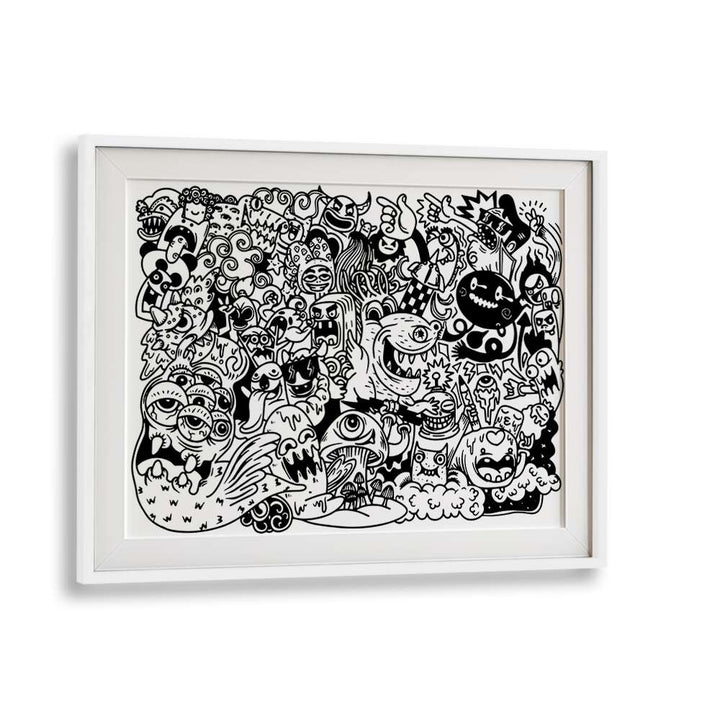 MONSTER MAYHEM , DOODLE ART PAINTINGS