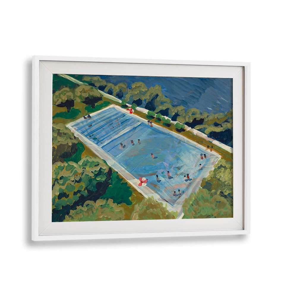 Vibrant AUSTIN DEEP SWIMMING POOL , LANDSCAPE PAINTINGS showcasing serene pool scenes to enhance your living space.