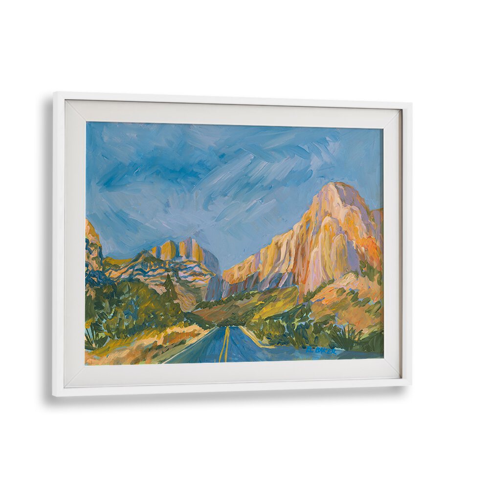 Stunning MOUNTAIN ROAD, LANDSCAPE PAINTINGS showcasing vibrant colors and majestic mountain scenery for your home.
