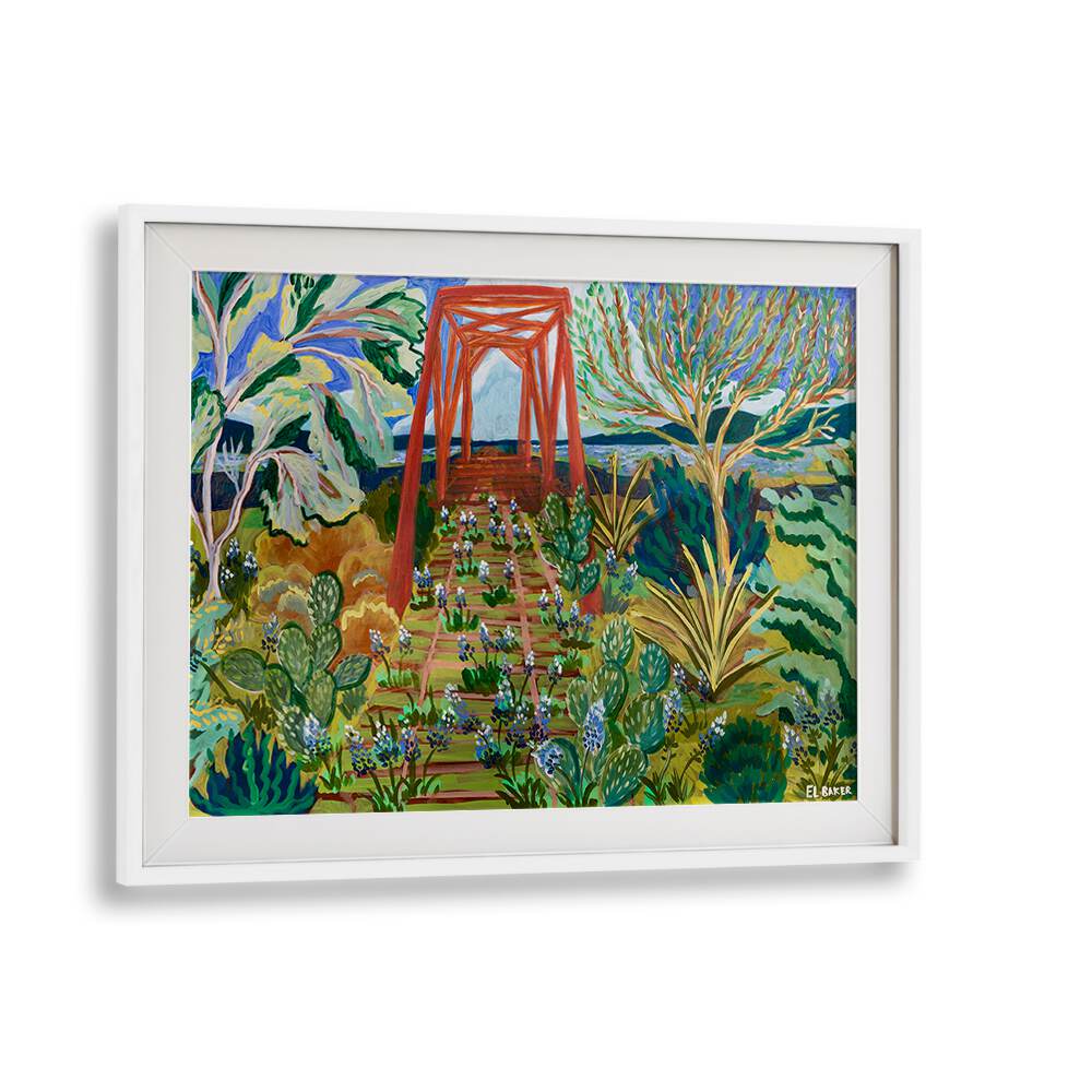 Vibrant TEXAS HILL COUNTRY BRIDGE, LANDSCAPE PAINTINGS capturing the enchanting beauty of the Texas landscape.