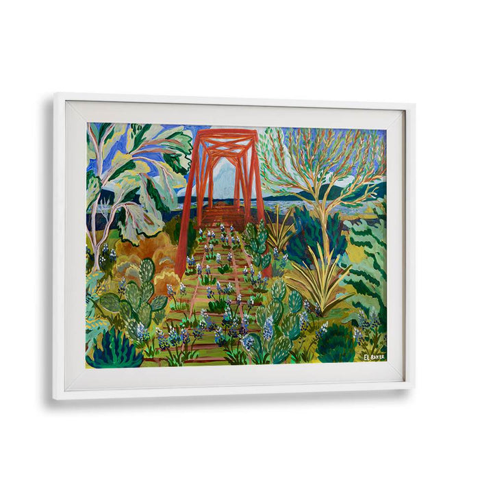 Vibrant TEXAS HILL COUNTRY BRIDGE, LANDSCAPE PAINTINGS capturing the enchanting beauty of the Texas landscape.