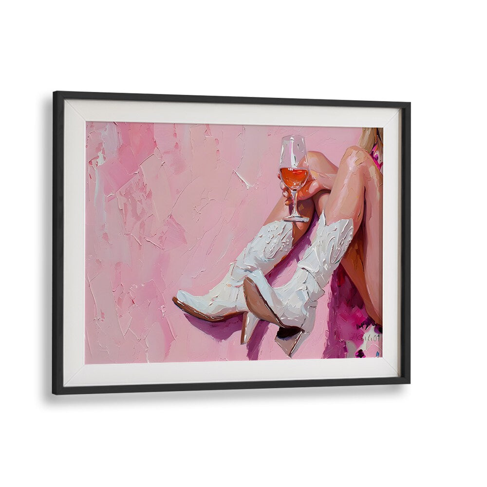 Vibrant & electric art prints "WINE AND BOOTED, VIBRANT" add playful elegance to any room. Perfect for stylish decor.