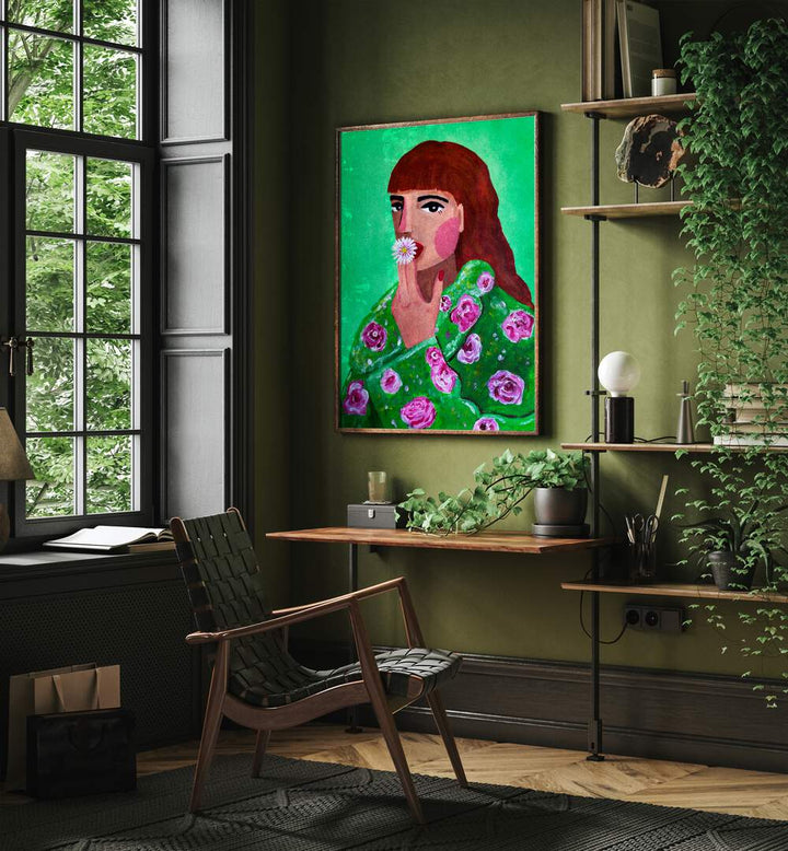 Stunning WOMAN SMOKING A FLOWER, FASHION POSTERS artwork by Raissa Oltmanns, perfect for elevating your space.