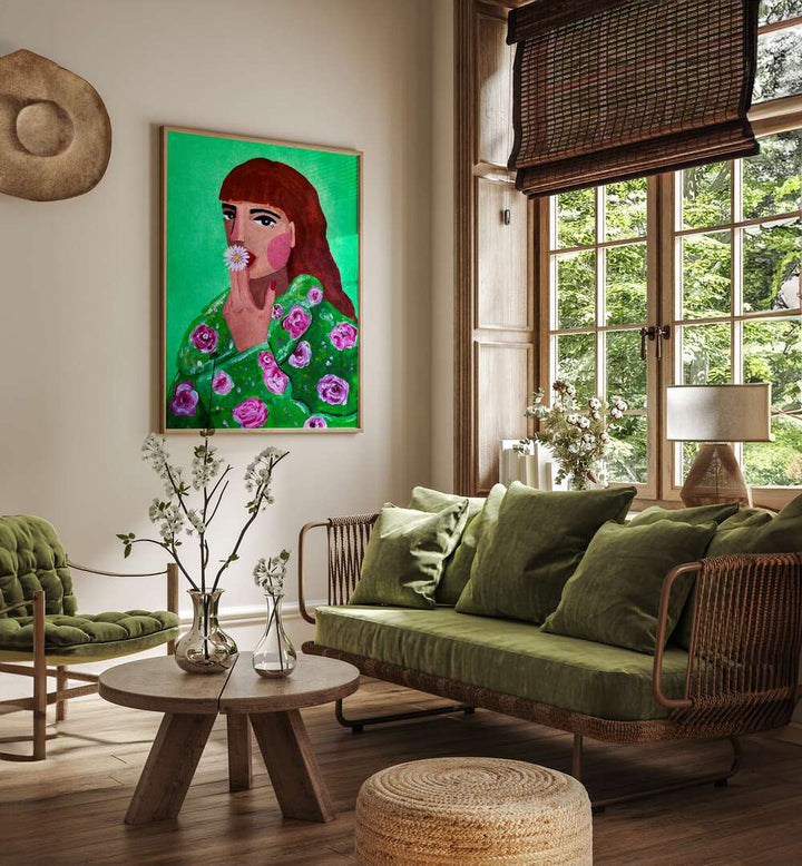 Stunning "Woman Smoking A Flower" fashion poster by Raissa Oltmanns, perfect for elevating your home decor.