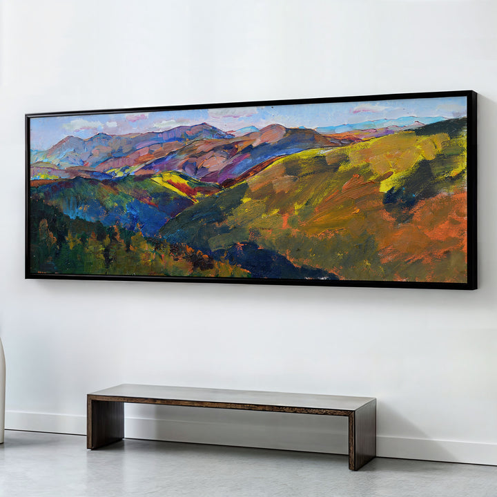SUNSET IN THE MOUNTAINS , PANORAMIC ART