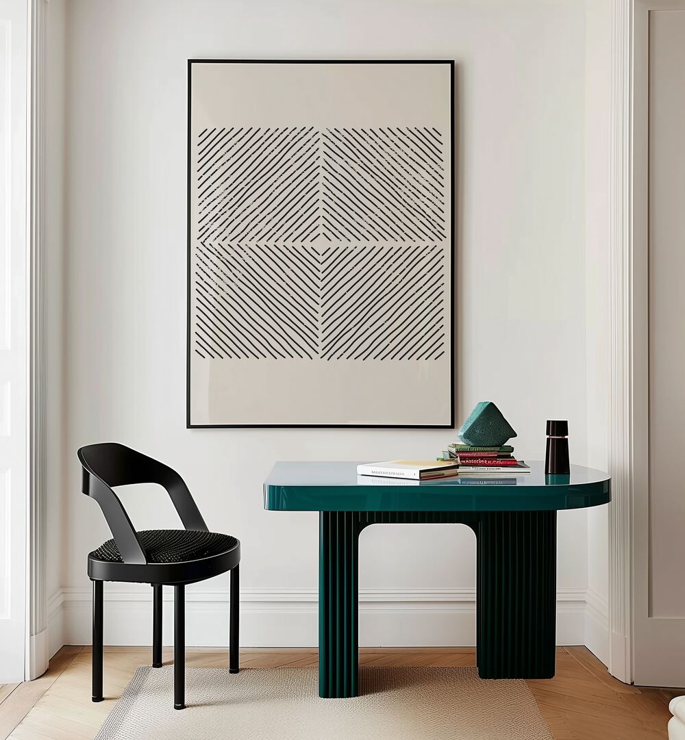 GEOMETRIC MINIMAL SET I BY JAY STANLEY, GEOMETRIC PAINTINGS