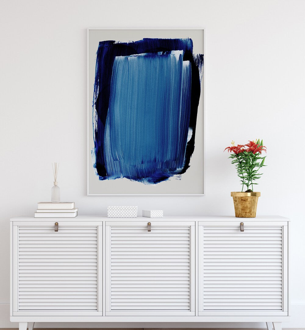 ABSTRACT BLUE & WHITE BRUSH STROKES BY MAREIKE BOHMER