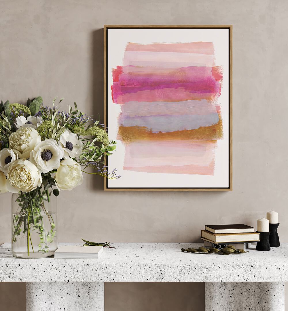 ABSTRACTION IN PINK BRUSH STROKES BY MAREIKE BOHMER ABSTRACT ART, ABSTRACT PAINTING