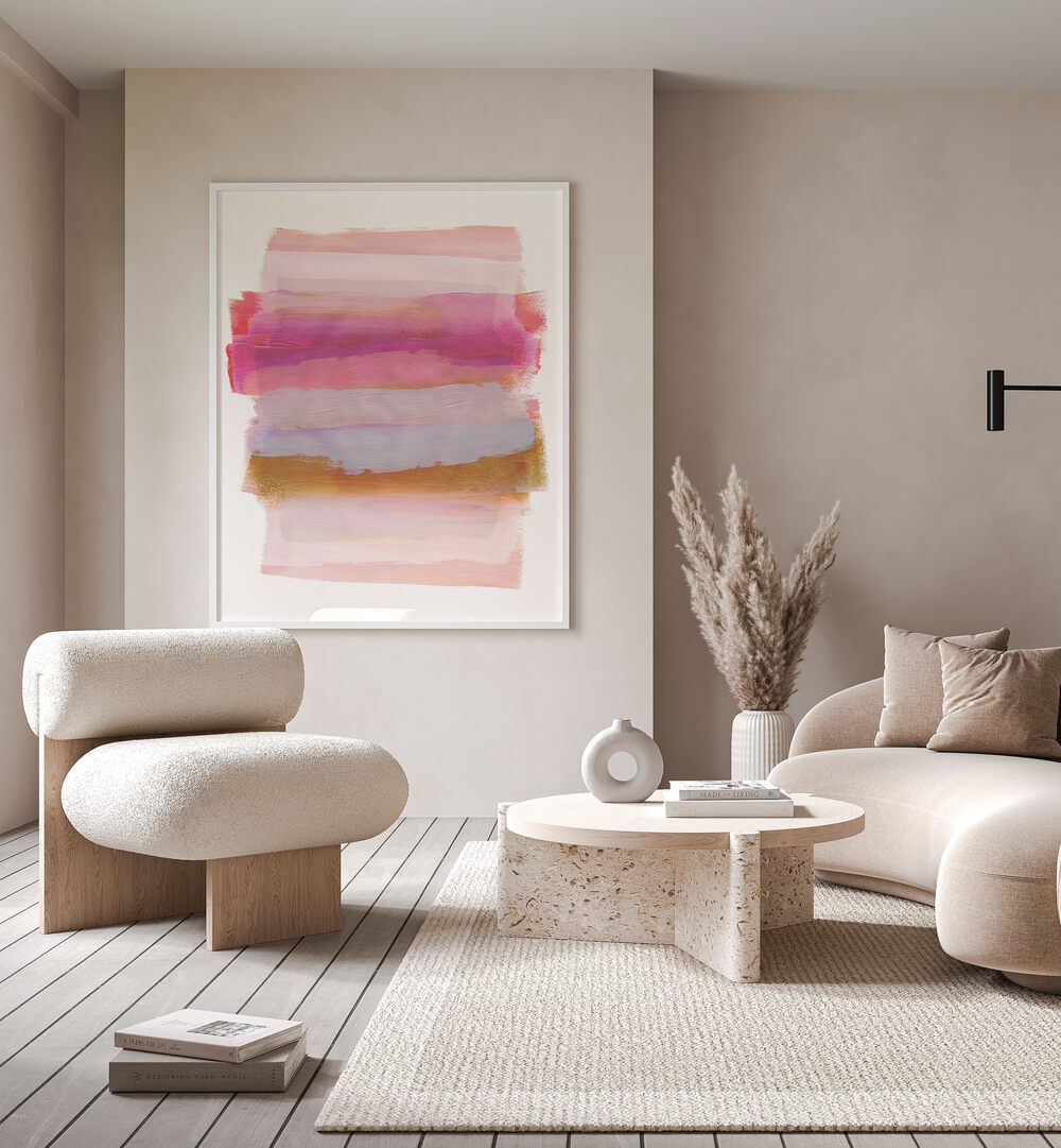 ABSTRACTION IN PINK BRUSH STROKES BY MAREIKE BOHMER ABSTRACT ART, ABSTRACT PAINTING