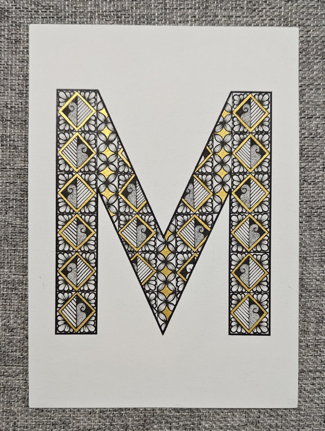 M ALPHABET MANDALA , HANDMADE ARTWORKS