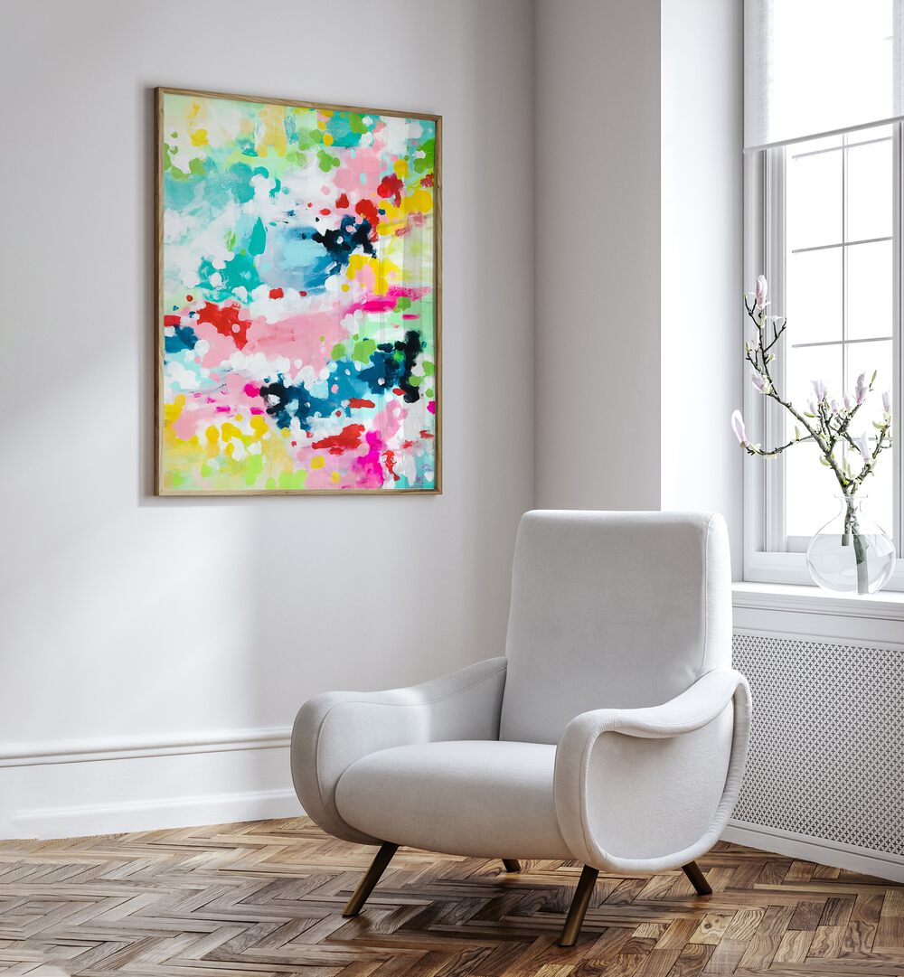 Vibrant PASTEL FANTASY, ABSTRACT PAINTINGS by Ejaaz Haniff, transforming spaces with dreamlike creativity and color.