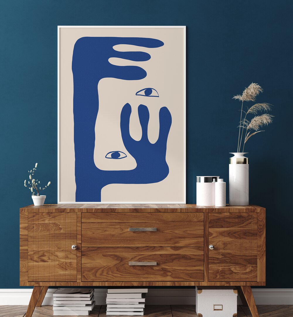Stylish ABSTRACT FACE I, LINE ART PAINTINGS enhancing modern interiors with minimalist design and contemporary aesthetics.