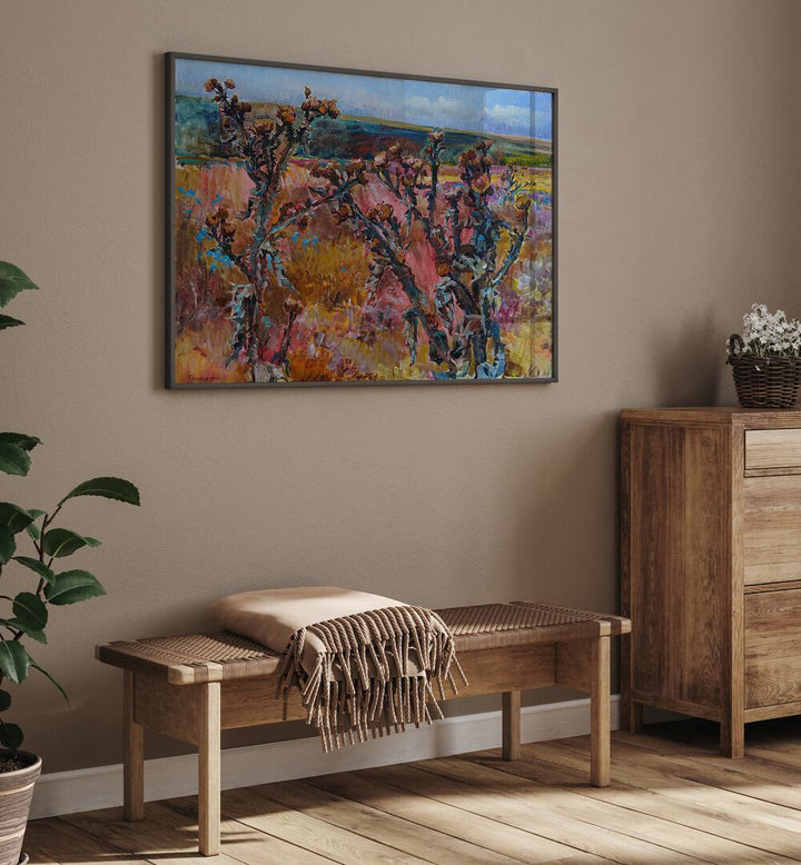 Vibrant colors of fall captured in AUTUMN IN THE STEPPE, LANDSCAPE PAINTINGS for nature lovers’ decor.