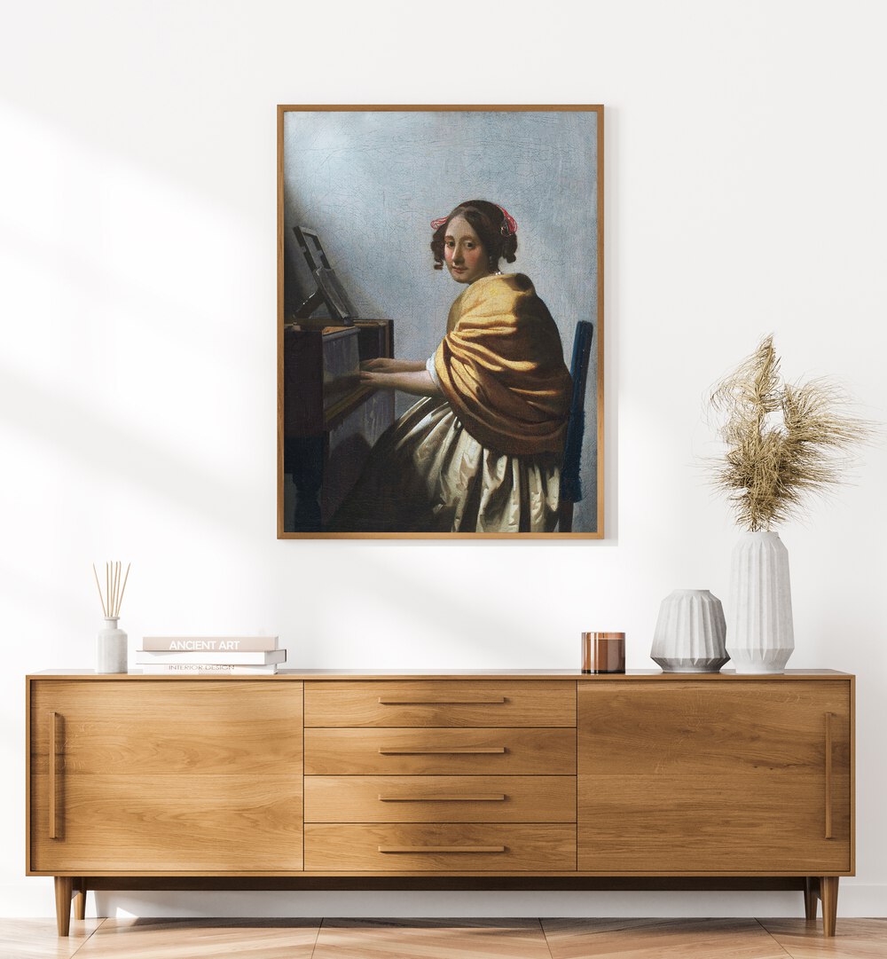 A YOUNG WOMAN SEATED   , VINTAGE PAINTINGS