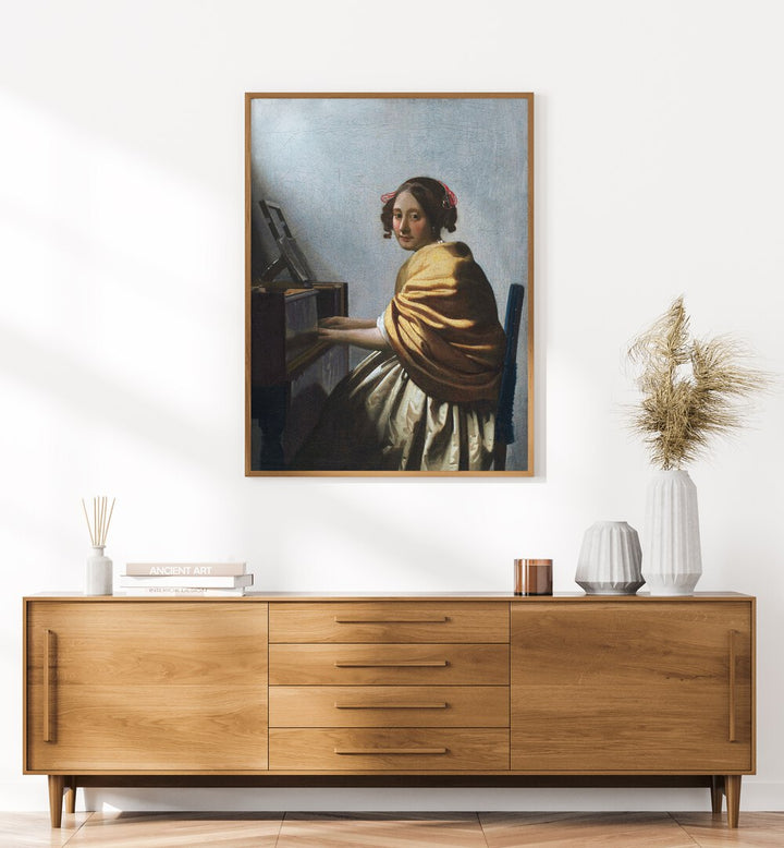 A YOUNG WOMAN SEATED   , VINTAGE PAINTINGS