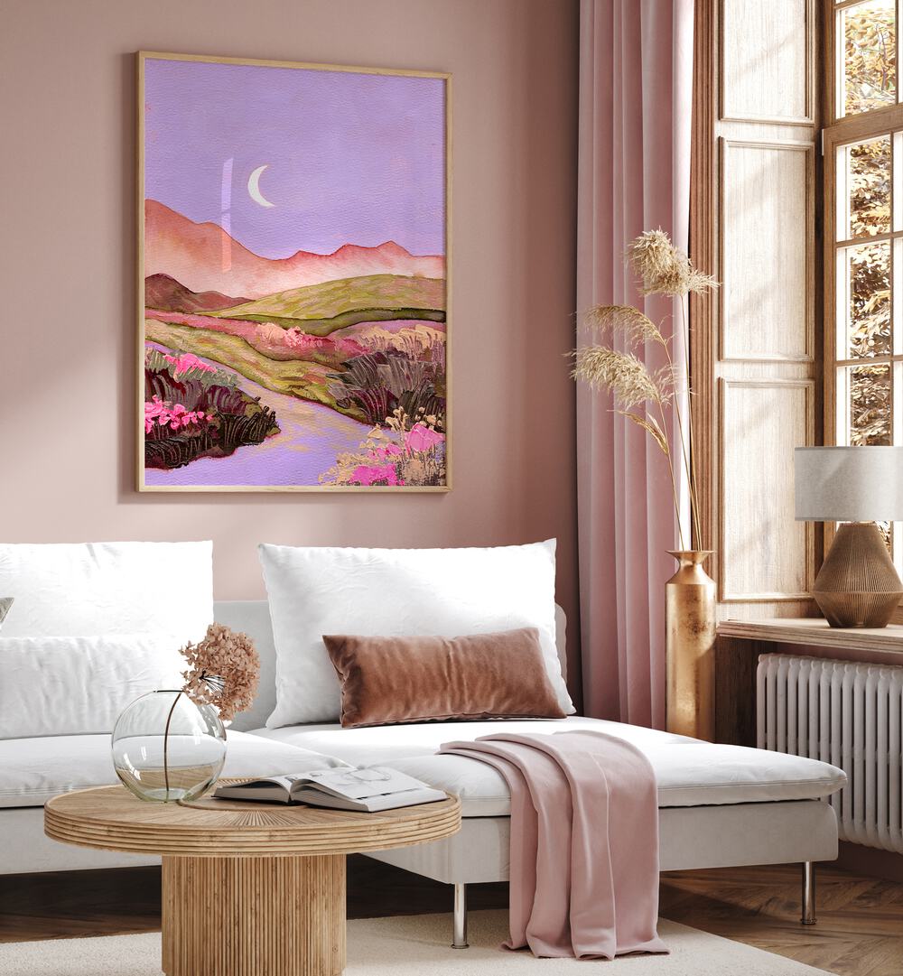 Transform your space with LILAC SKY, LANDSCAPE PAINTINGS featuring serene lilac hues and tranquil landscapes.