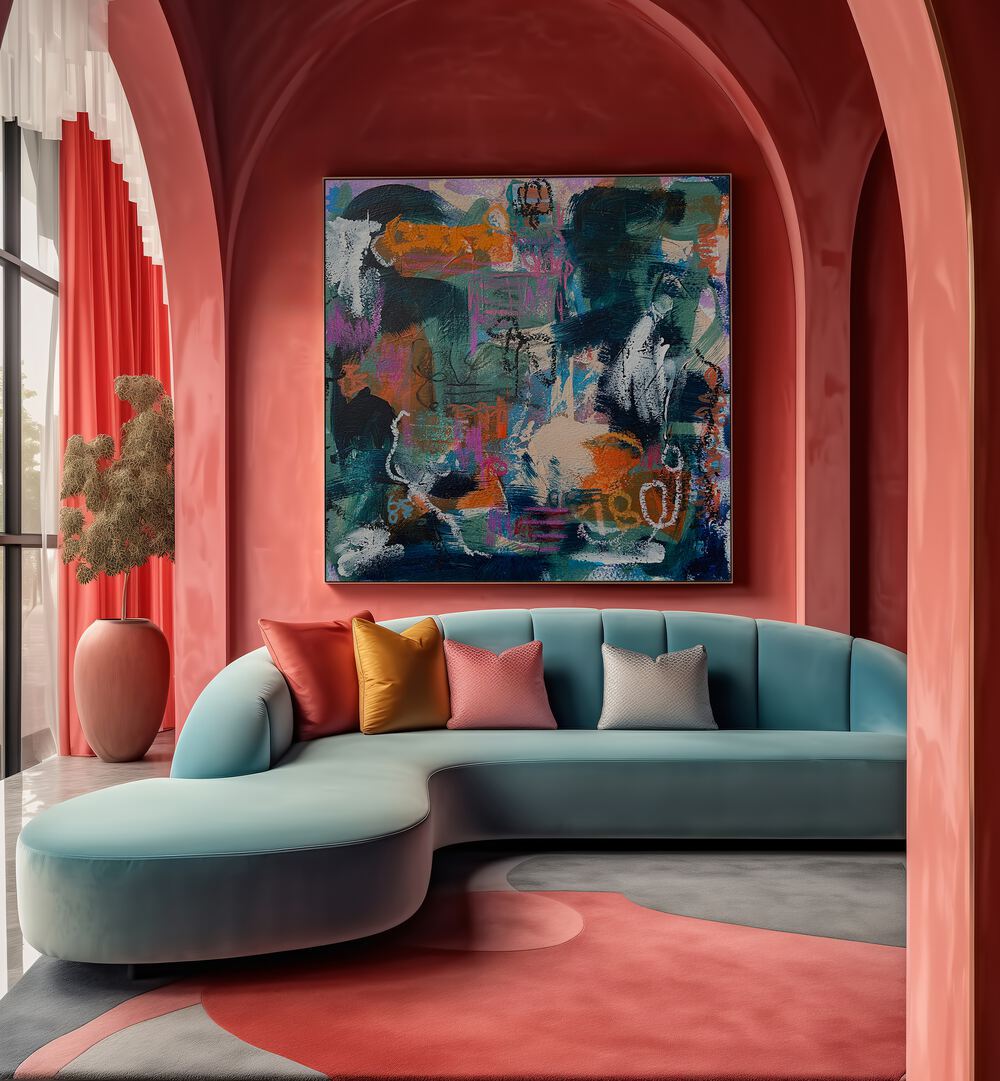 Transform your space with CLXXX ABSTRACT PAINTINGS, featuring vibrant colors and modern elegance in a stylish setting.