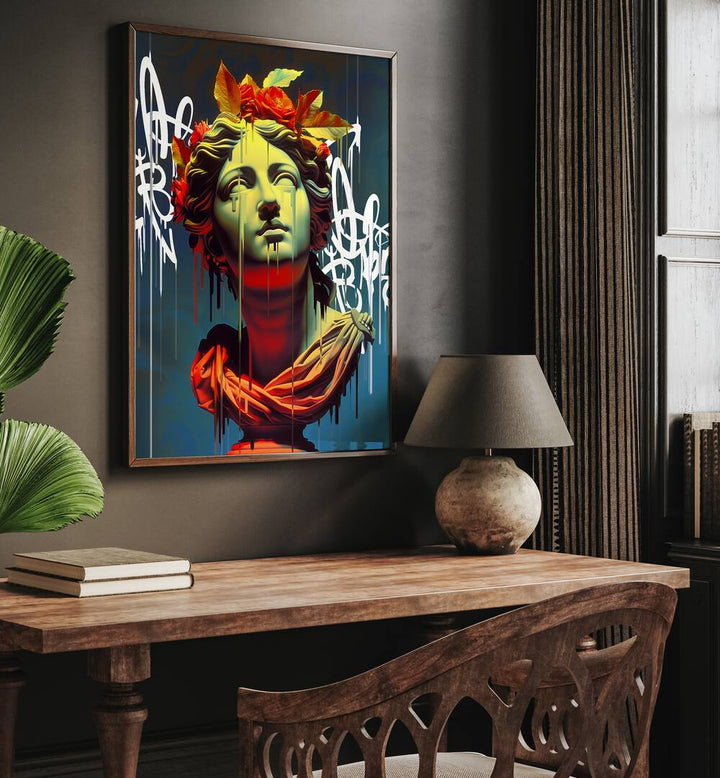 VANDAL IRIS, ALTERED ART PRINTS by DIKHOTOMY adds vibrant creativity to any space with its modern artistry.