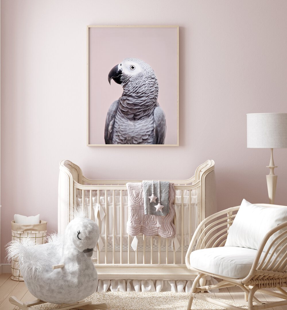 Stunning AFRICAN GREY, ANIMAL PAINTINGS enhance any space with charm and elegance, perfect for bird lovers.