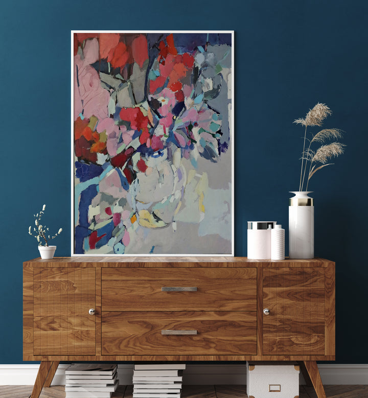 Vibrant ABSTRACT C, ABSTRACT PAINTINGS showcased in a modern setting, enhancing the aesthetic of any space.