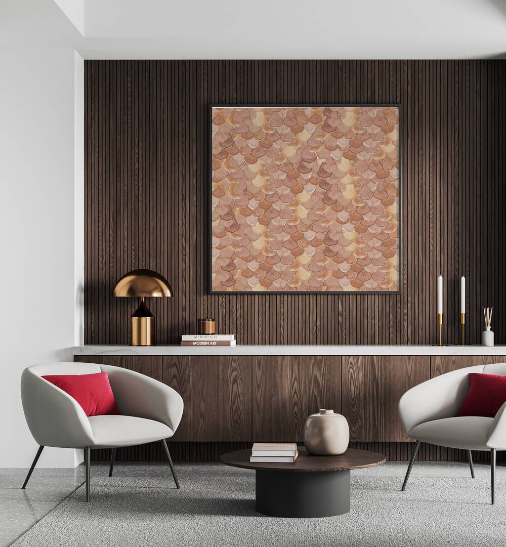 Stylish interior featuring ANIMAL PRINT XIV, ABSTRACT PAINTINGS, adding bold flair to modern decor. Perfect for trendsetters.