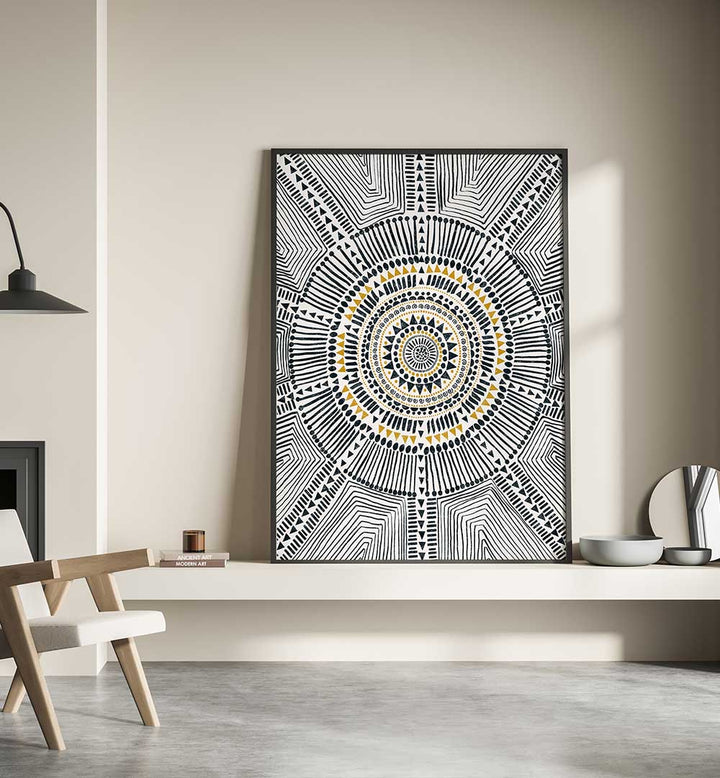 TRIBAL SUN II , PATTERN ART PRINTS