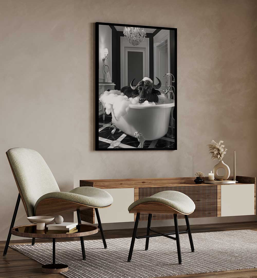 RUB A DUB BUFFALO , BATHROOM ART PRINTS