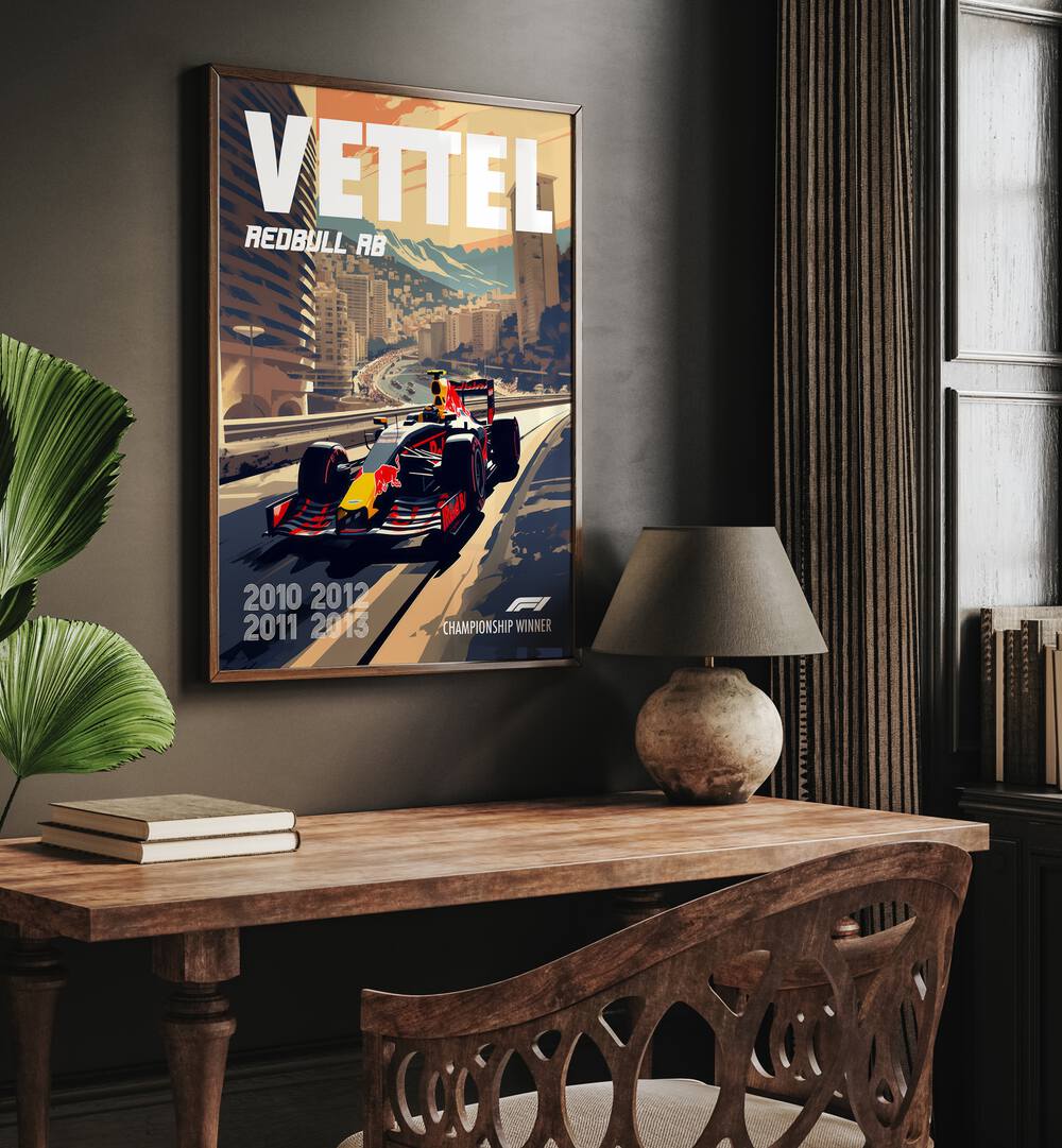 F1 - VETTEL - REDBULL RB , CAR POSTERS , AUTOMOTIVE WALL ART PRINTS