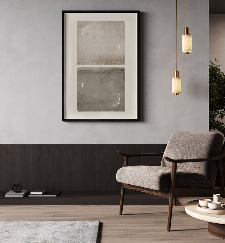 Elegant interior featuring SAND DUNE SYMPHONY, GEOMETRIC ART PRINTS, showcasing modern abstract designs and decor.