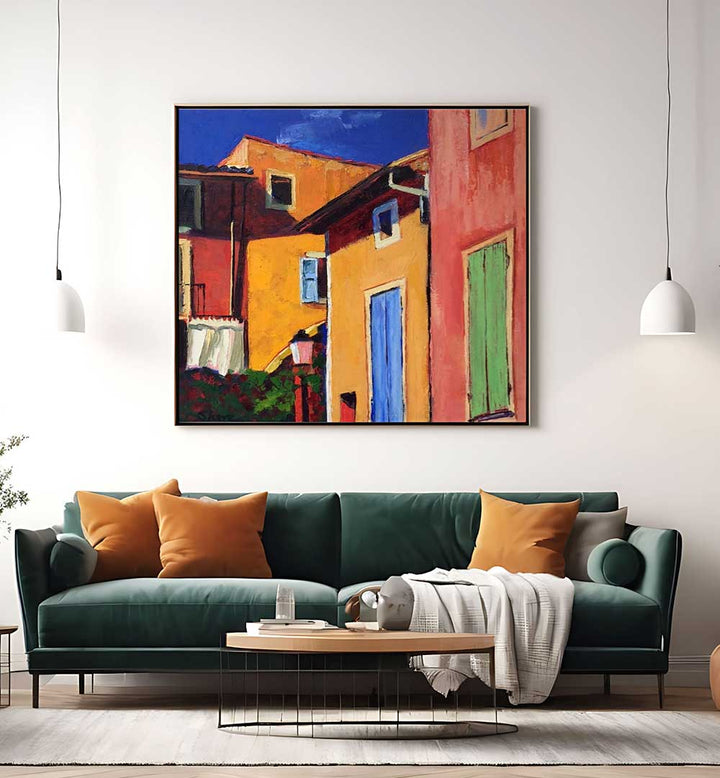 COLOURFUL HOUSES , LANDSCAPE PAINTINGS