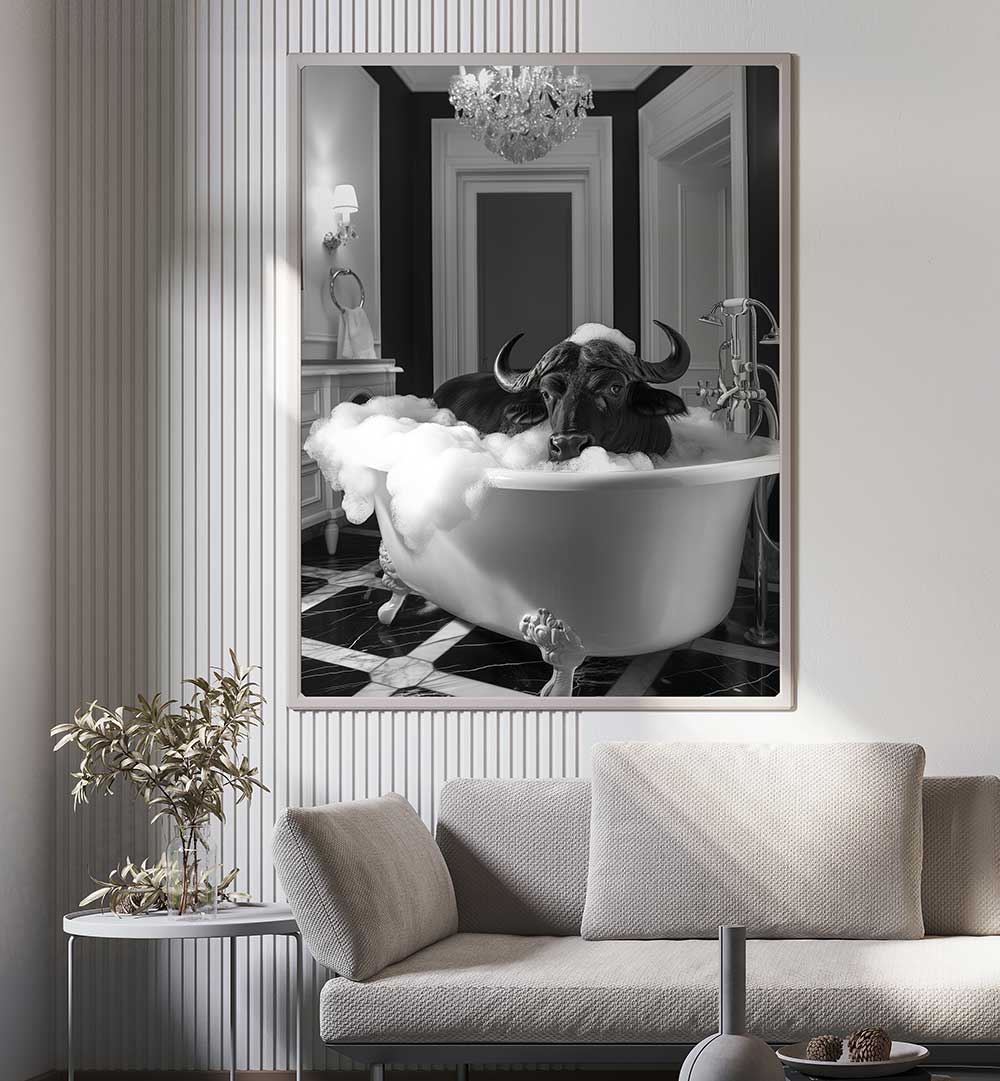 RUB A DUB BUFFALO , BATHROOM ART PRINTS