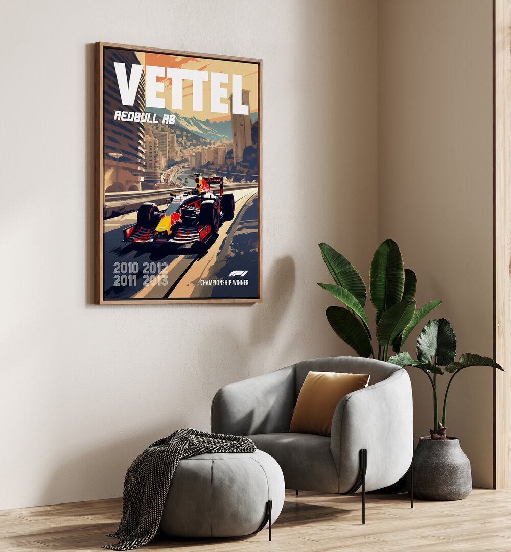 F1 - VETTEL - REDBULL RB , CAR POSTERS , AUTOMOTIVE WALL ART PRINTS