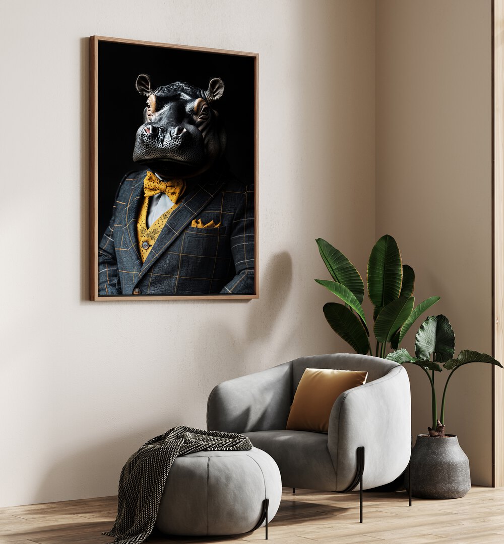 WILD SUITS - HIPPOPOTAMUS , ANIMAL PAINTINGS