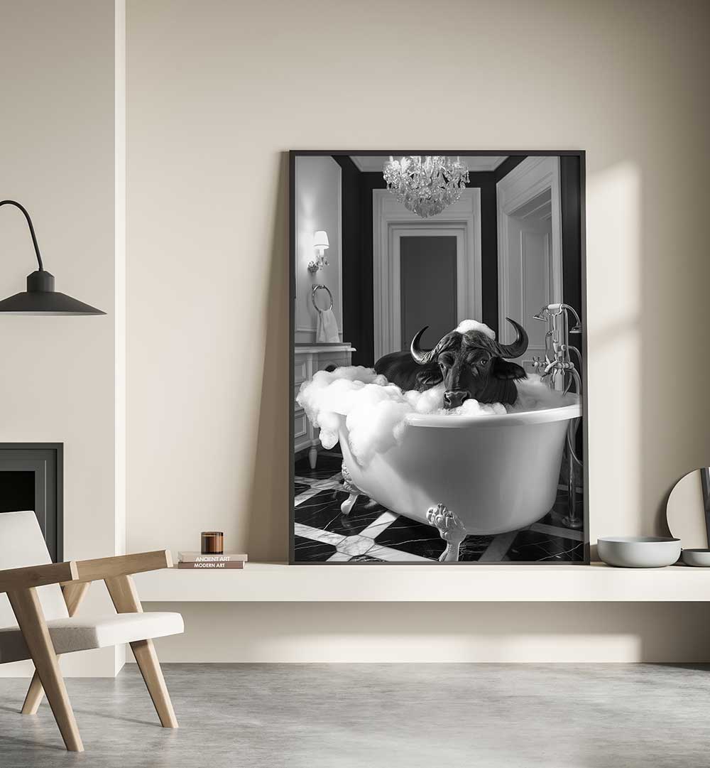 RUB A DUB BUFFALO , BATHROOM ART PRINTS
