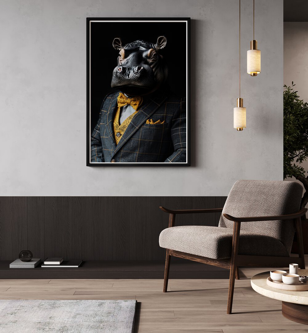 WILD SUITS - HIPPOPOTAMUS , ANIMAL PAINTINGS