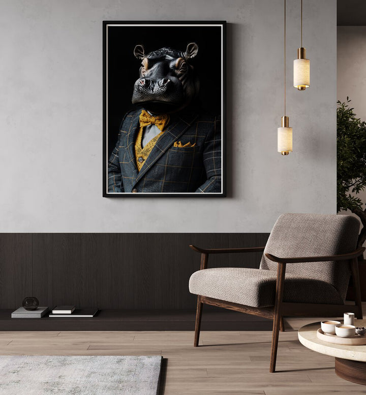 WILD SUITS - HIPPOPOTAMUS , ANIMAL PAINTINGS
