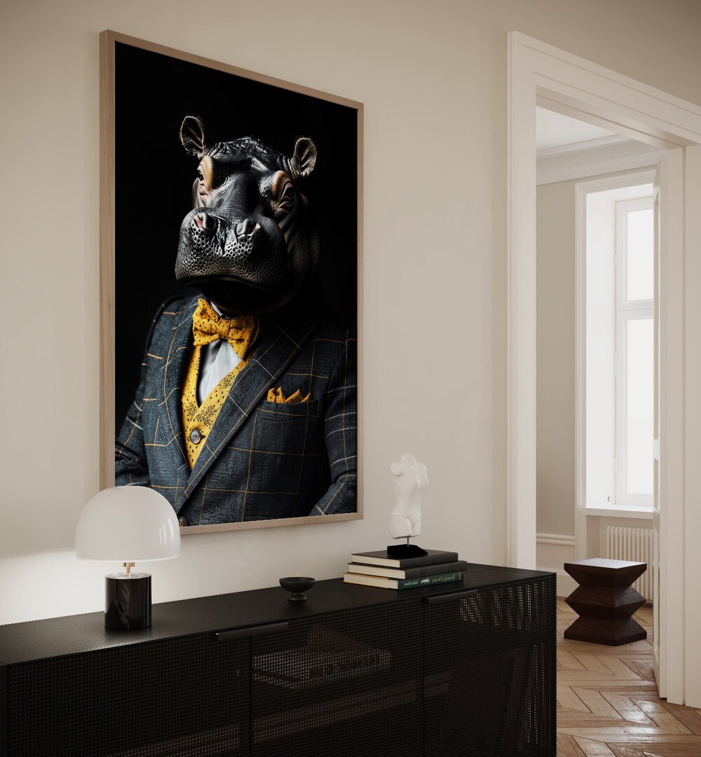 WILD SUITS - HIPPOPOTAMUS , ANIMAL PAINTINGS