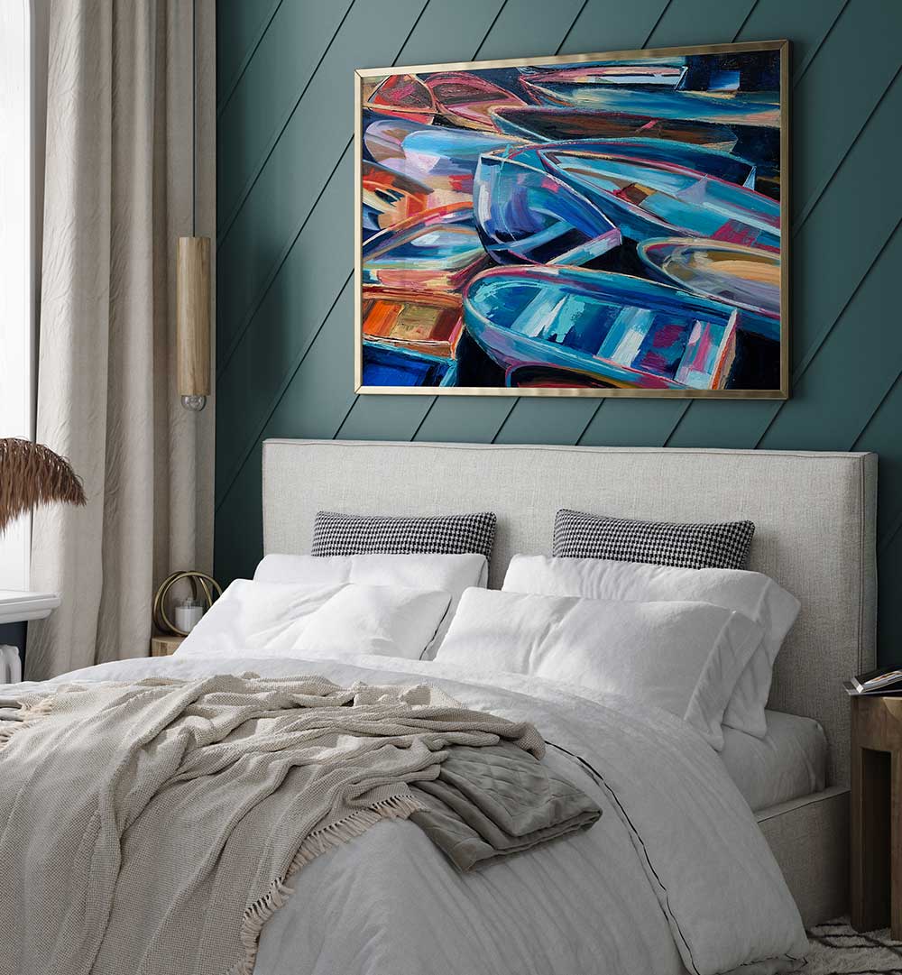 BOATS , BEACH PAINTINGS