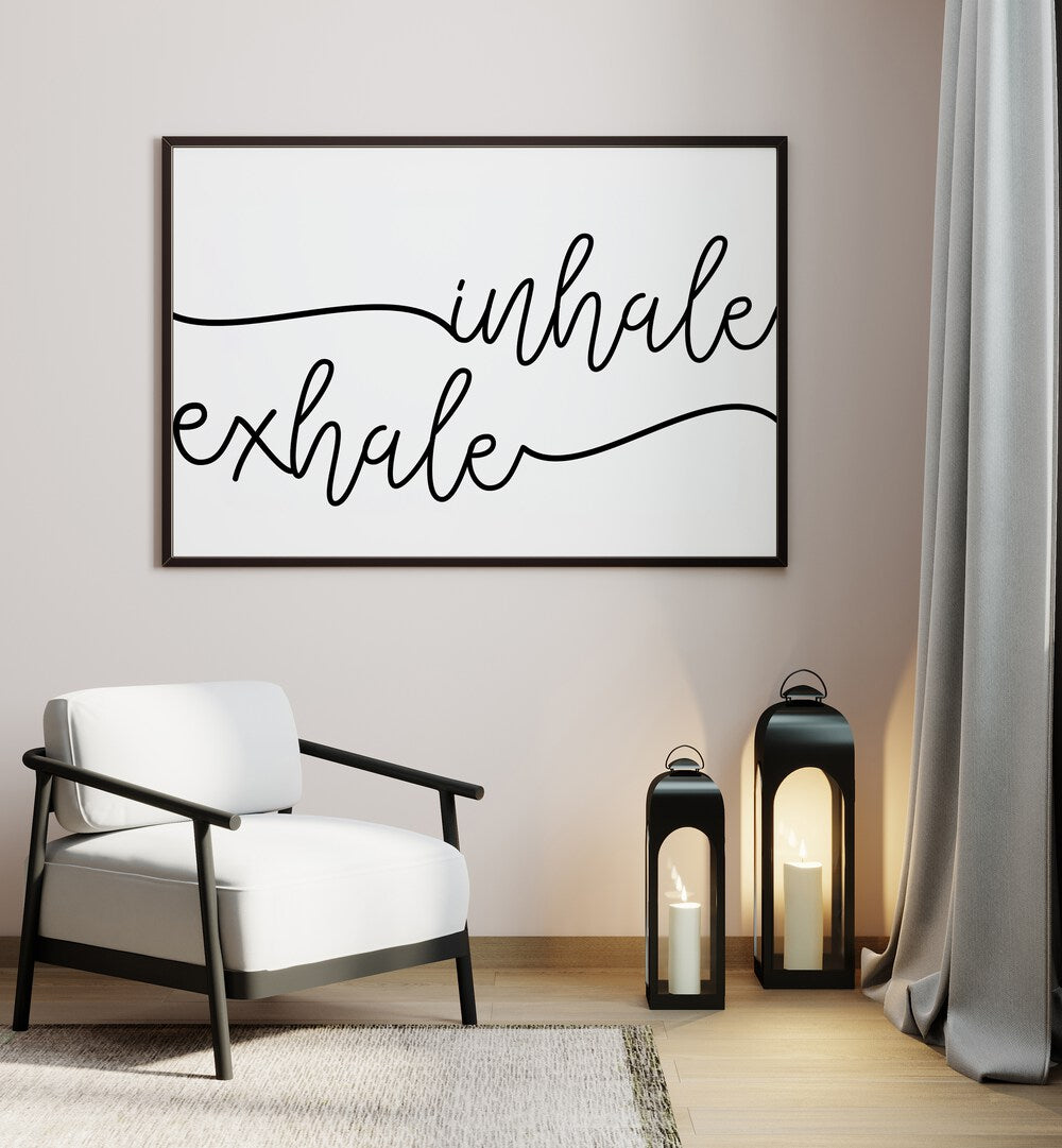 Stylish INHALE X EXHALE, QUOTES poster enhances your space, promoting mindfulness and relaxation. Perfect for wellness journeys.