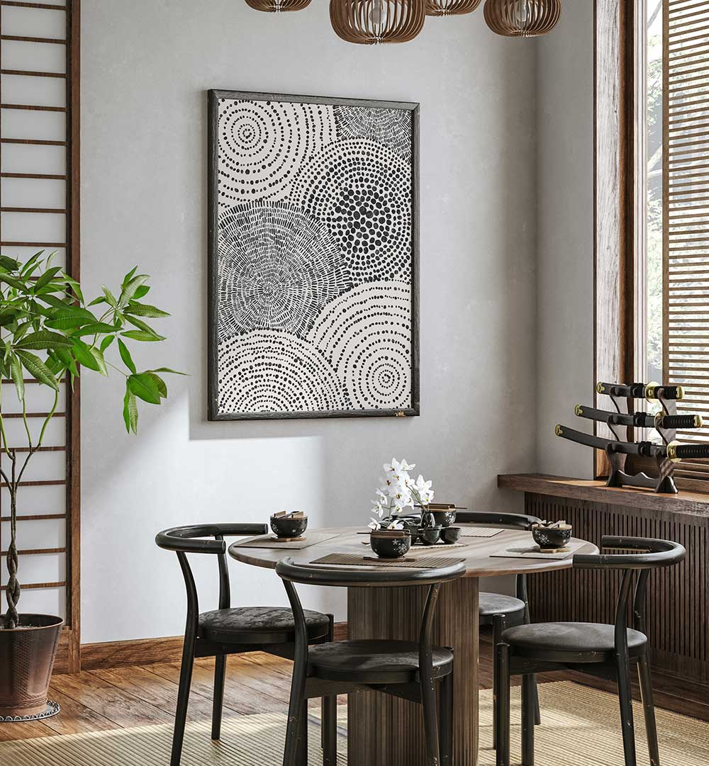 TRIBAL TAPESTRY - CIRCLES , PATTERN ART PRINTS