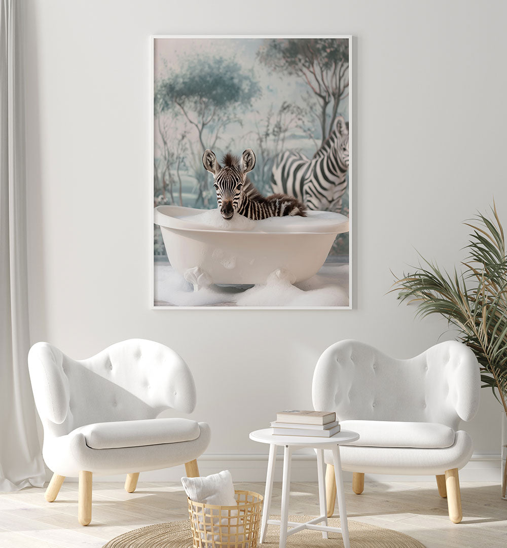 STRIPED BUBBLE JOY , BATHROOM ART PRINTS