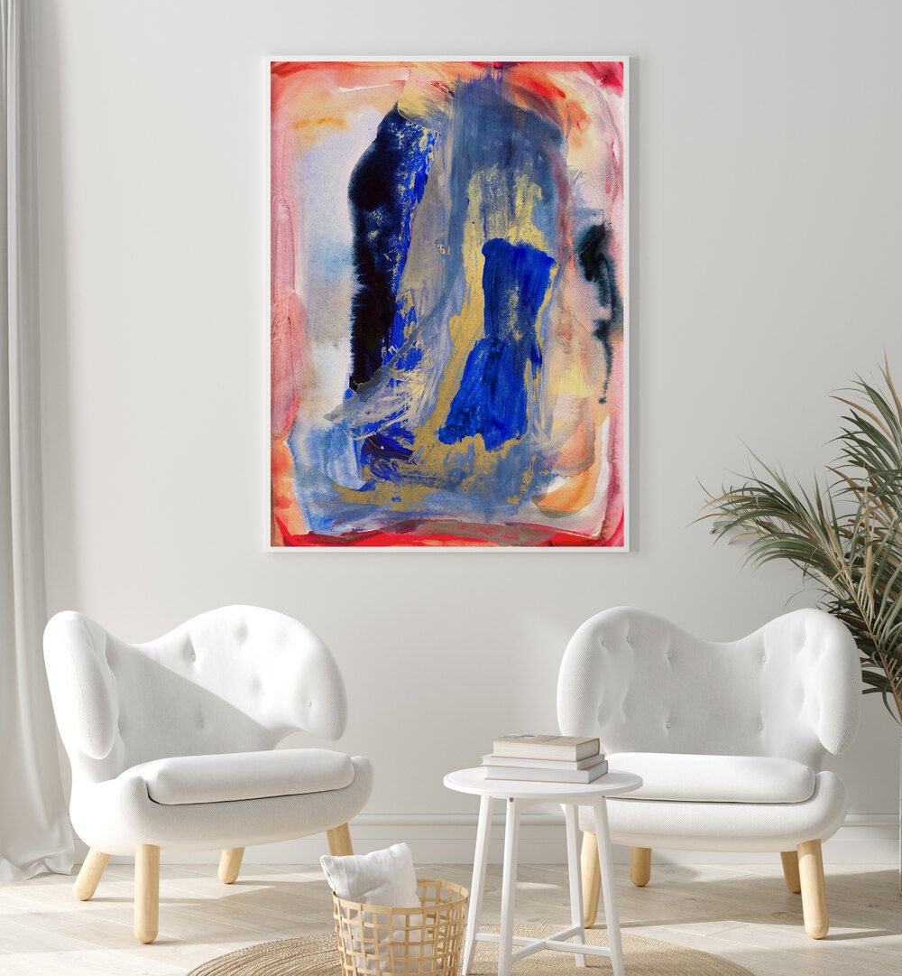 Vibrant PASSION II, ABSTRACT PAINTINGS displayed in a modern living space, showcasing bold colors and artistic flair.