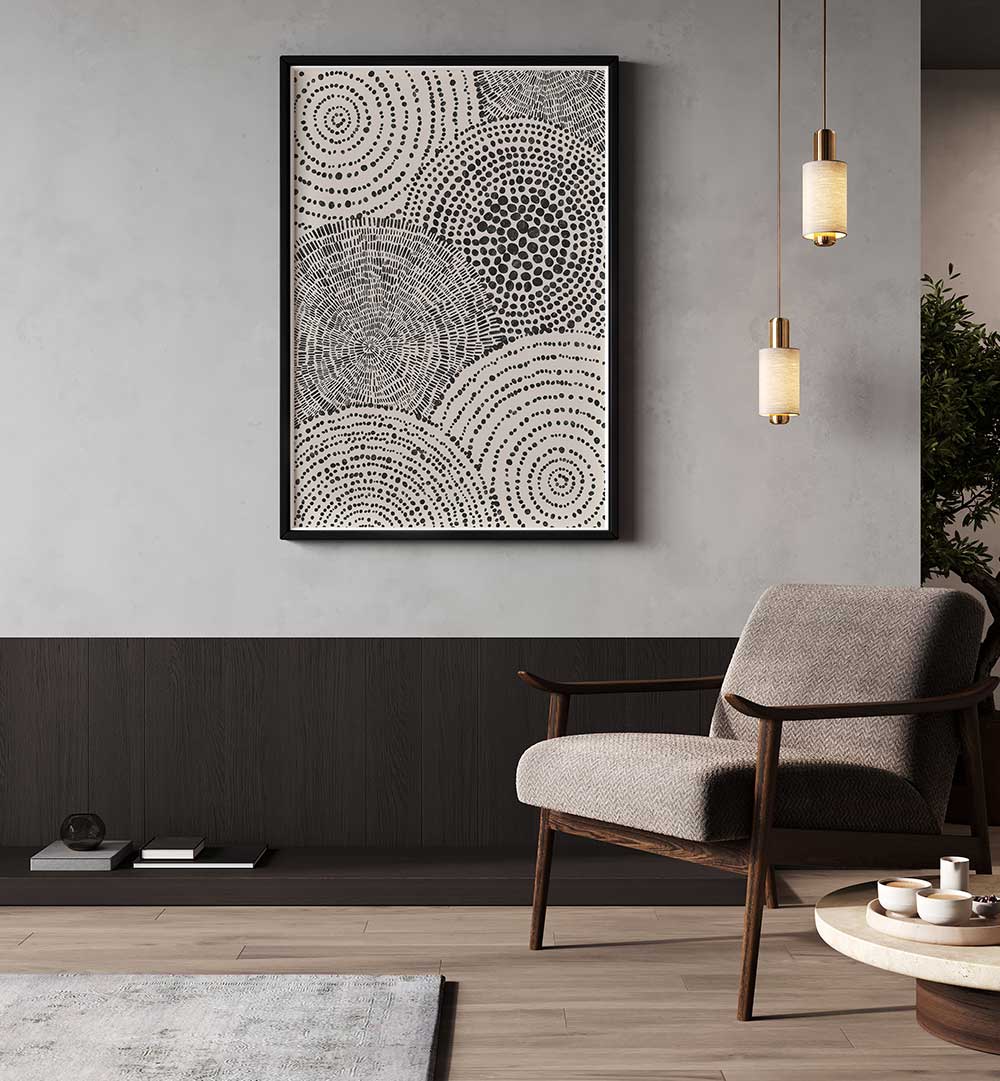 TRIBAL TAPESTRY - CIRCLES , PATTERN ART PRINTS