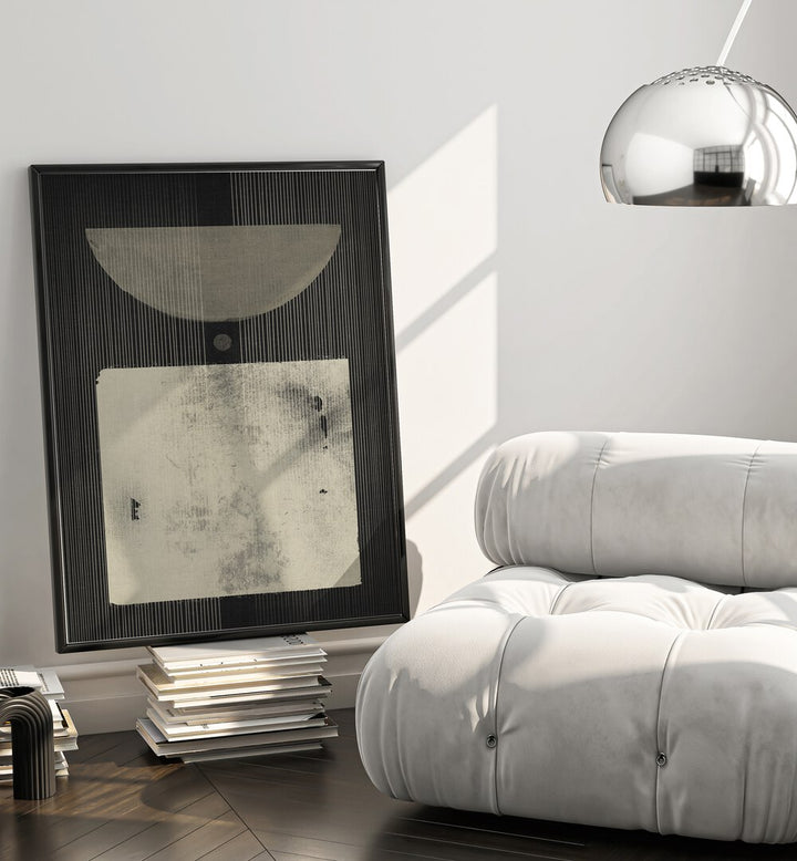 Stylish living room featuring THE ABSTRACT FASHIONISTA, GEOMETRIC ART PRINTS, perfect for modern decor lovers.
